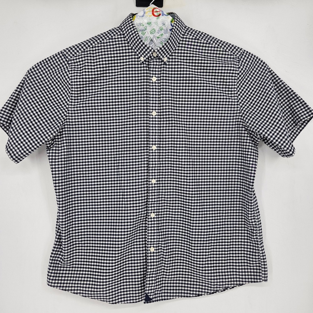 UNTUCKit Shirt Mens XXL Gingham Button Up Short Sleeve‎ Casual Preppy